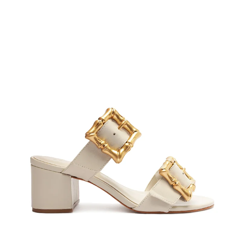 Enola Mid Block Sandal Open - Lacing Derby Look  