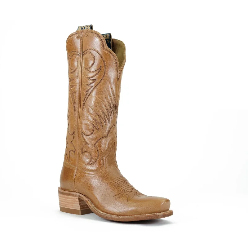 Hyer Ladies 13" Leawood Tan Cutter Toe Boots HW42008 Slide Sandal Beach Style  