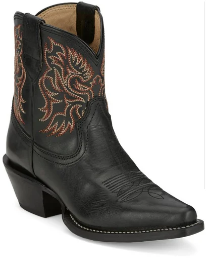 Justin Ladies Isabella Coal Bootie-VN4422 Single - Buckle Monk Look  