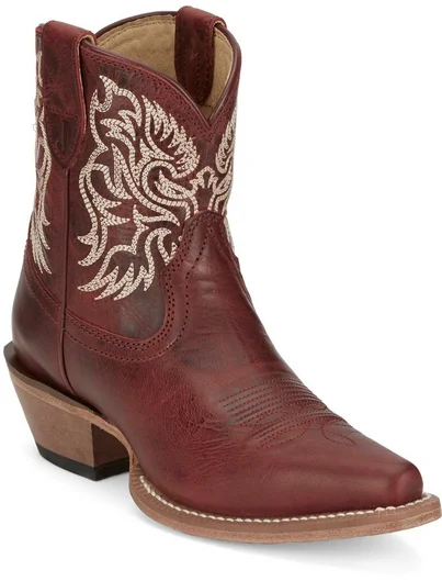 Justin Ladies Isabella Ruby Bootie-VN4420 Elastic - Sided Chelsea Look  