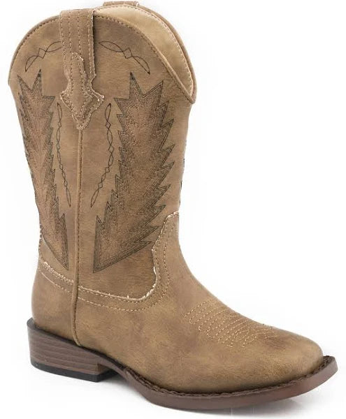 Roper Kids Billy Faux Leather Boots 09-018-1900-2988 Monochromatic Shoe Look  