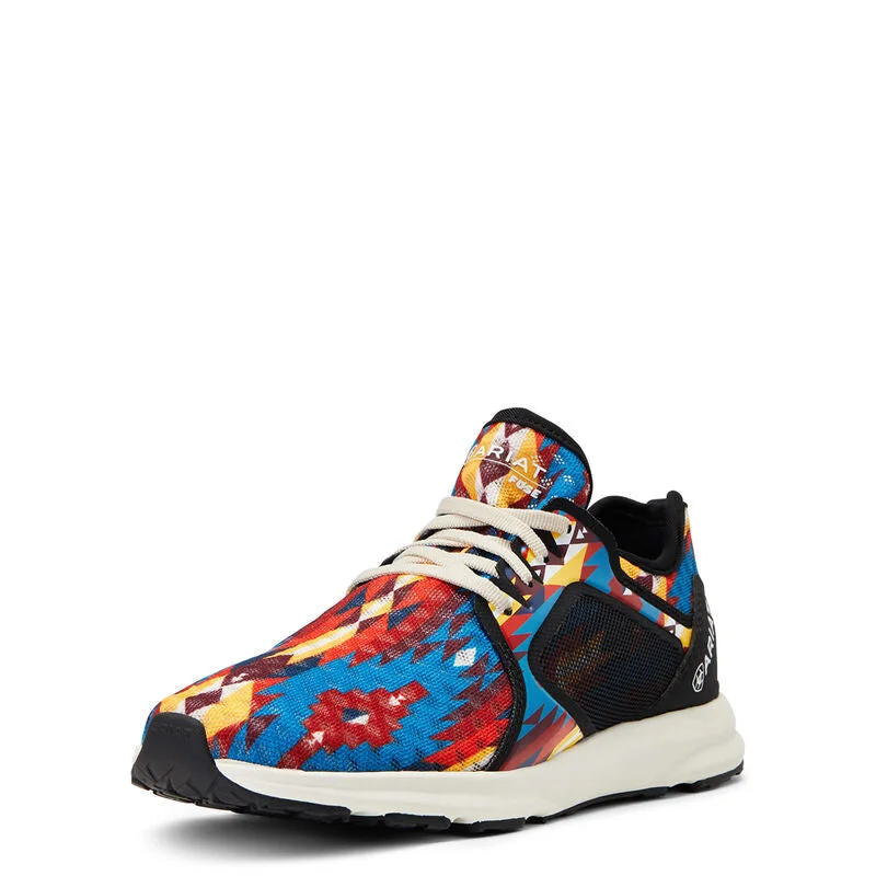 Ariat Ladies Fuse Blue Aztec Sneakers 10039083 Retro Plimsoll Style  