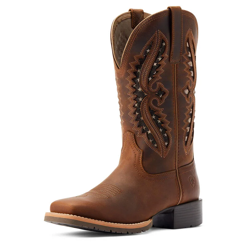 Ariat Ladies Hybrid Rancher VentTEK 360 Western Boot Distressed Tan 10044473 Ankle - High Military Boot Style  