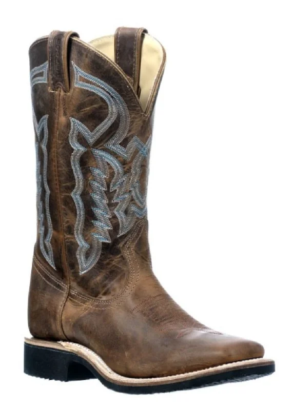 Boulet Ladies Wide Square Toe Western Boot 0335 Casual Loafer Style          