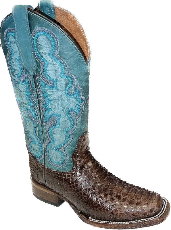Circle G Ladies Brown Python Boots L6047 Edwardian Shoe Look  