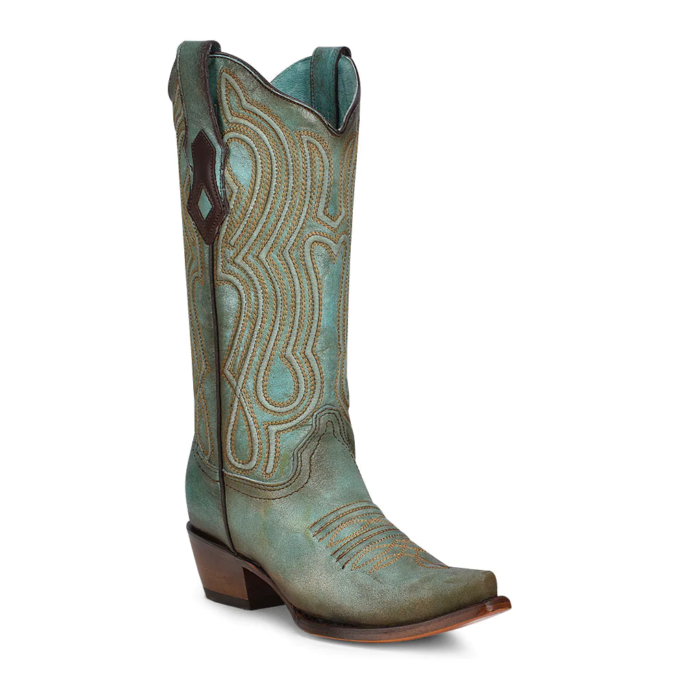 Corral Ladies Turquoise Embroidered Boots C3870 Casual Loafer Style          