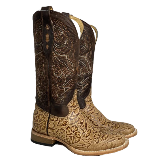 Cowtown Ladies Leather Tooled Boots Q452 Ivy League Loafer Look 