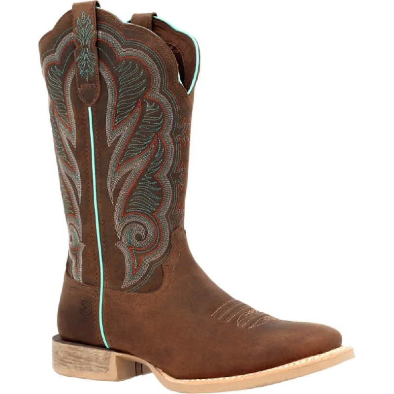 Durango Ladies Western 12" Brown Square Toe Boots DRD0436 Quick - Dry Hiking Shoe Style   