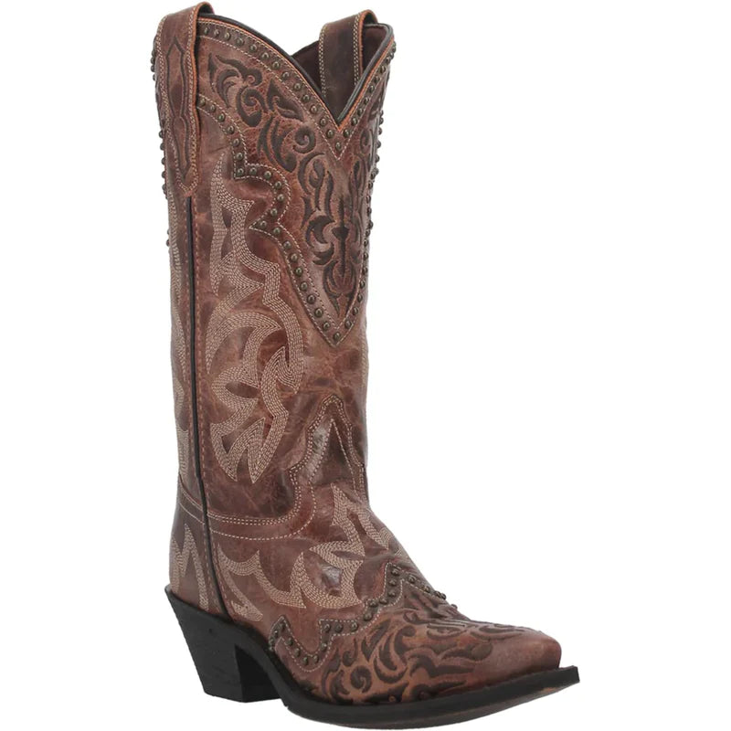 Laredo Ladies 12" Braylynn Boot Style #52410 Metallic Trim Shoe Design  