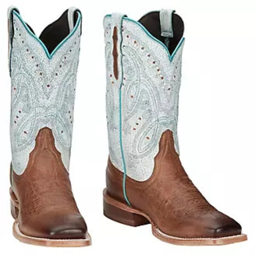 Tony Lama Ladies Gabriella Square Toe Boots TL3204 Striped Shoe Style  
