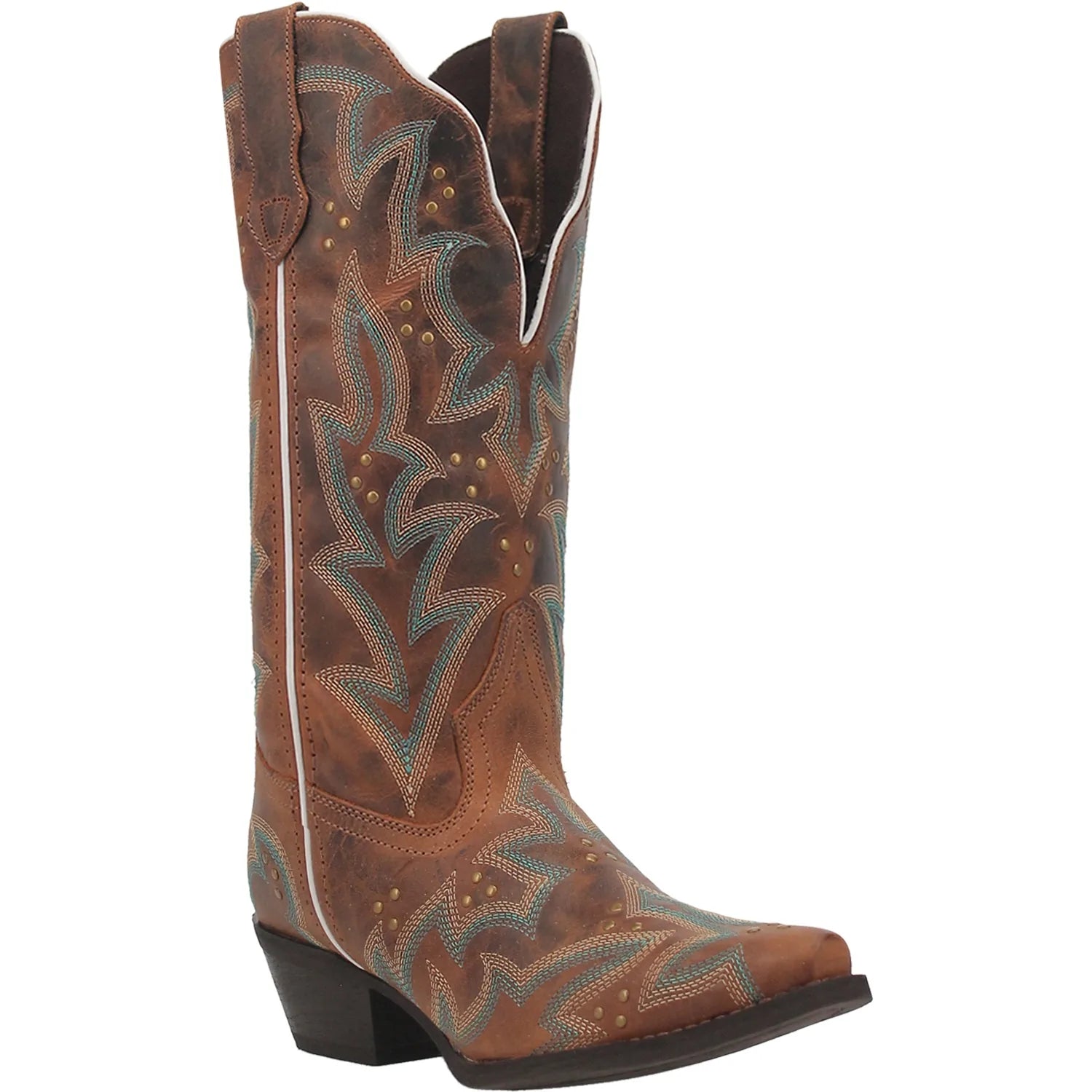 Laredo Ladies Adrian 12" Wide Calf Western Boots 52412 Open - Lacing Derby Look  