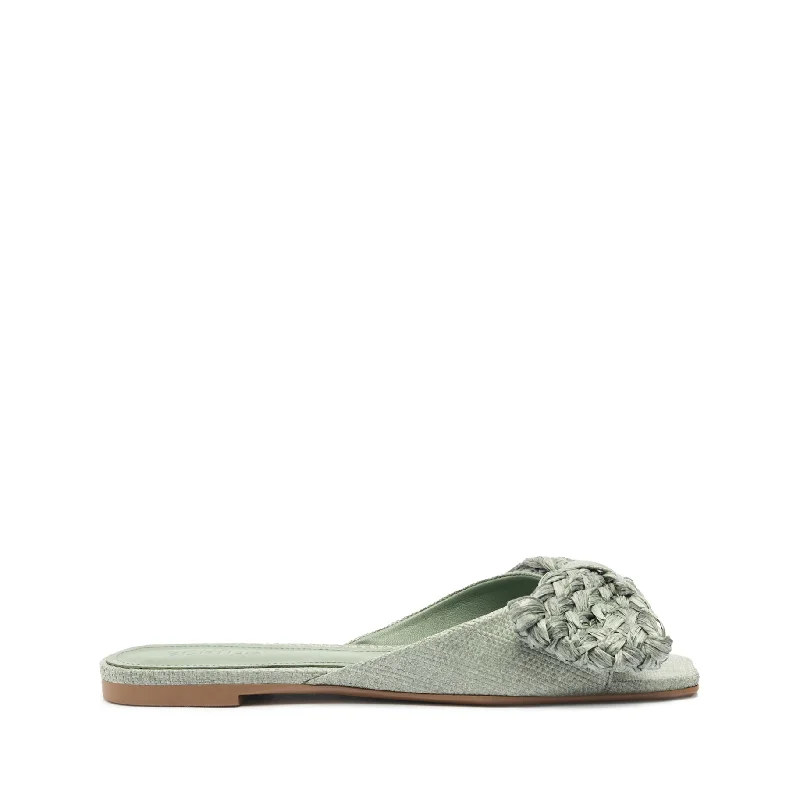Lienne Straw Flat Sandal Tech - Inspired Sneaker Look  