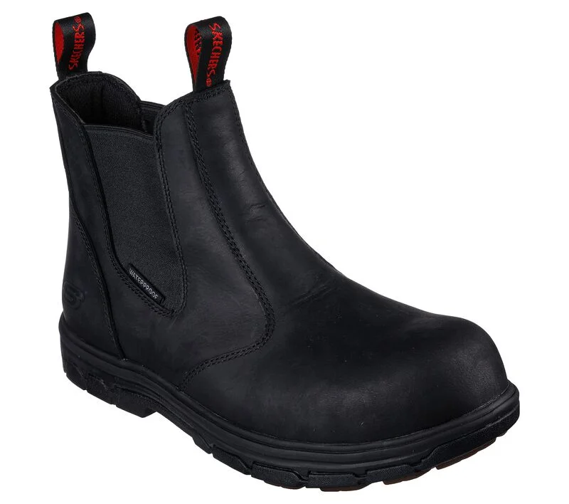 Men's Skechers Vicksburg-Sorrin Safety Toe Work Boots Black 200164 Art Deco - Inspired Shoe Look Men's Skechers Vicksburg-Sorrin Safety Toe Work Boots Black 200164 Art Deco - Inspired Shoe Look