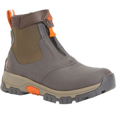 MUCK MEN'S APEX MID ZIP BROWN AXMZ907 Metallic Trim Shoe Design  