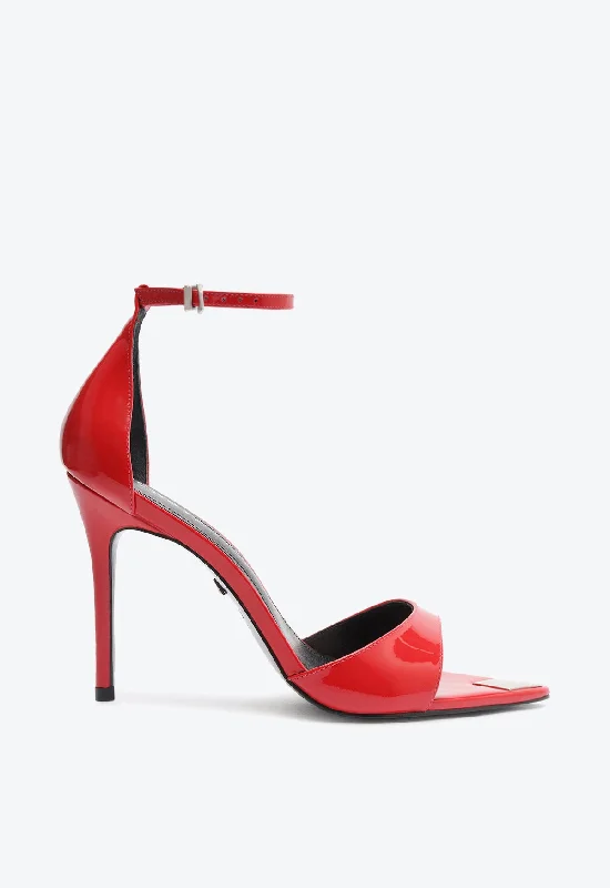 Pamela Patent Leather Sandal Patchwork Shoe Aesthetic  