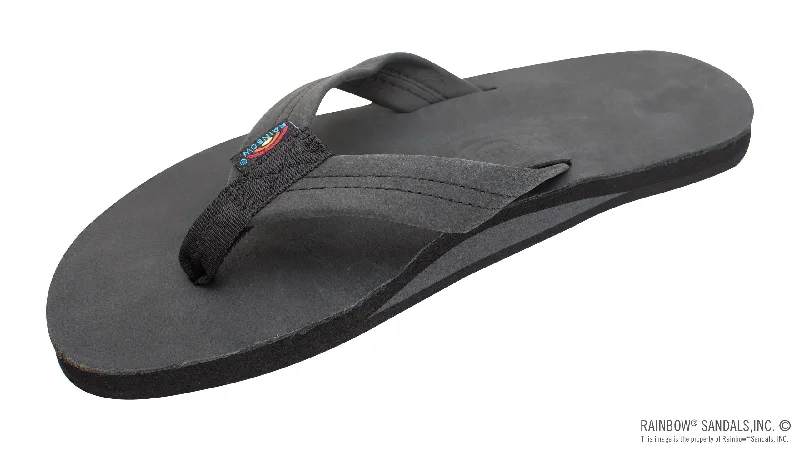 RAINBOW LADIES Single Layer Premier Leather with Arch Support Black 301ALTSBLK Moccasin Soft - Sole Style  