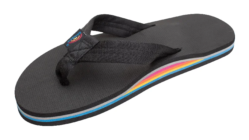 Rainbow Sandals Women’s Single Layer Classic Rubber w/EVA Filled Nylon Strap Minimalist Sneaker Style  