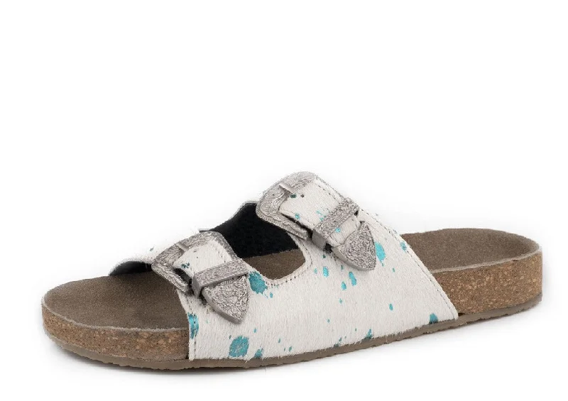 Roper Casual Shoes Ladies Desiree Buckle White 09-021-0607-3442 Two - Tone Shoe Design  