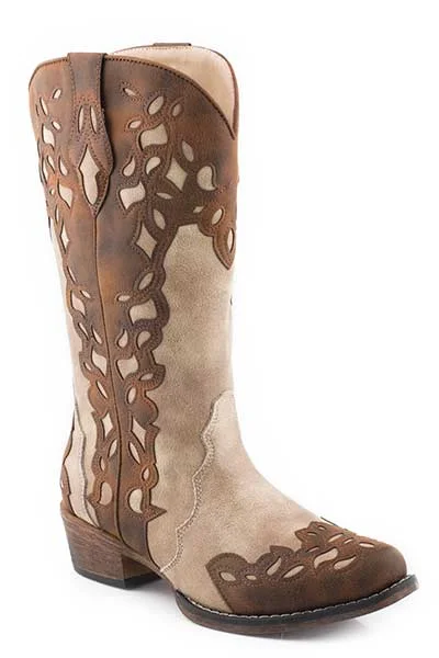 Roper Ladies Faux Leather Snip Toe Boot- 09-021-1566-3020 Vintage Oxford Appeal 