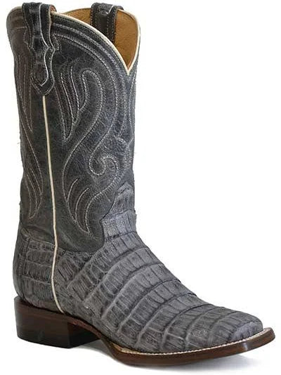 Roper Ladies Grey Caiman Tail Boot 09-021-6500-8231 Beaded Moccasin Design 