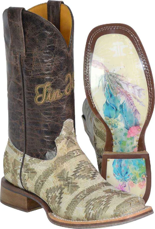 Tin Haul Ladies Sign of the Sun Square Toe Boots 14-021-0007-1511 British Gentleman Oxford Style  