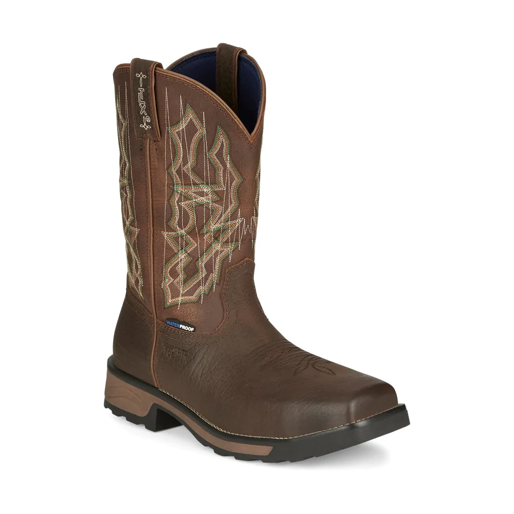 Tony Lama Men's Anchor Waterproof Composite Toe Brown Work Boots TW3415 Skateboarding Sneaker Style  