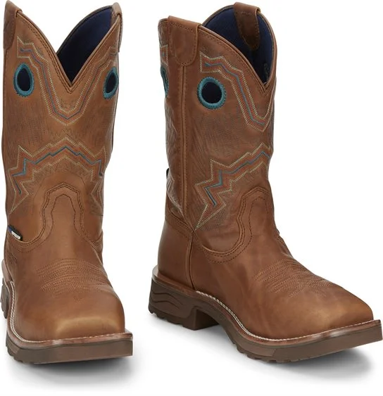 Tony Lama Ladies Lumen Comp Toe Boots TW3420 Upcycled Shoe Look  