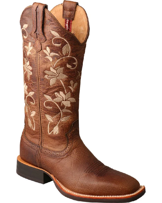 Twisted X Ladies Floral Embroidered Western Boots WRS0025 Leather Driving Shoe Style  