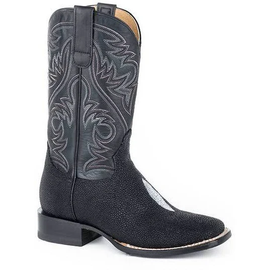 Roper Ladies All In Single Stone Stingray Boots Handcrafted Black-09-021-6500-8199 Bespoke Shoe Aesthetic 