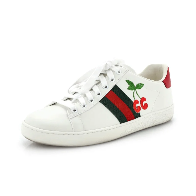 Ace Sneakers Embroidered Leather Ankle - High Military Boot Style  