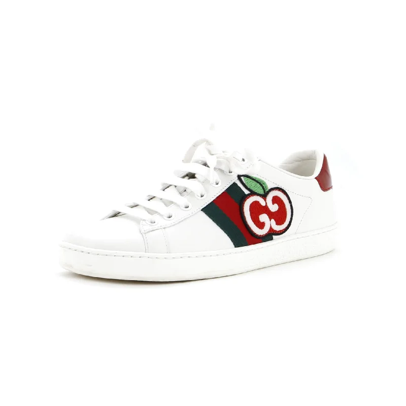 Ace Sneakers Embroidered Leather Patchwork Shoe Aesthetic  