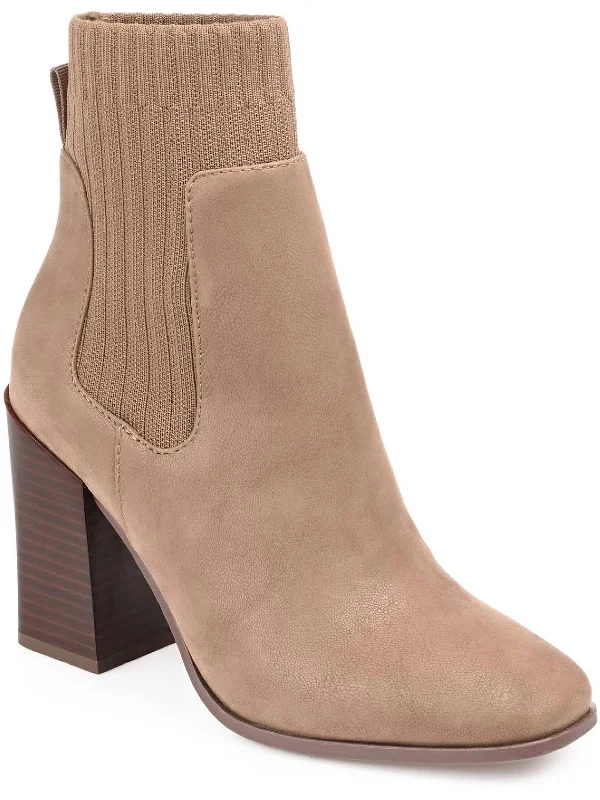 Adalia Womens Faux Leather Stretch Chelsea Boots Moccasin Soft - Sole Style  