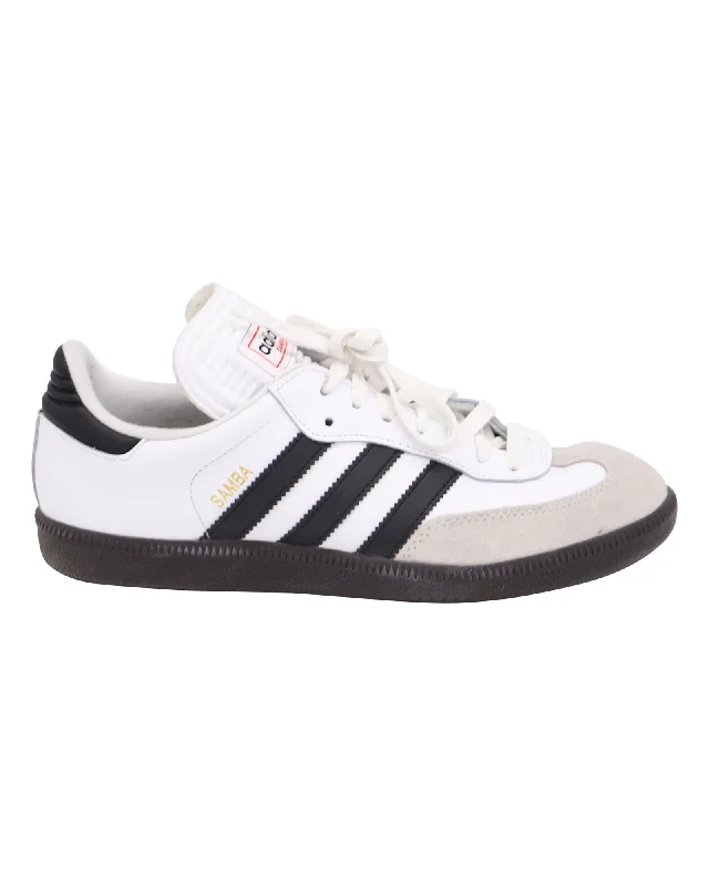 Adidas Originals Samba Classic Sneakers in White Leather Edwardian Shoe Look  