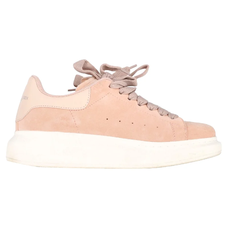 Alexander McQueen Oversized Sneakers in Pink Suede Hiking Boot Durability Style  