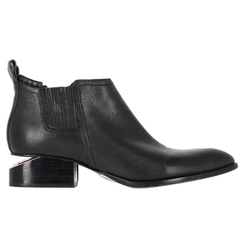 Alexander Wang Kori Cut-Out Ankle Boots in Black Calfskin Leather Lightweight Tennis Sneaker Look  