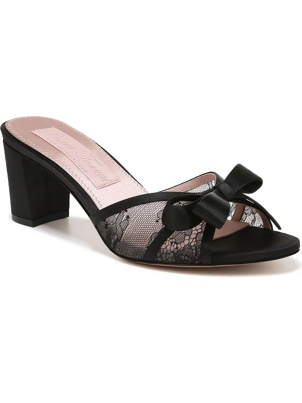 Alhubu Womens Lace Slip On Heels Paisley Print Shoe Design  