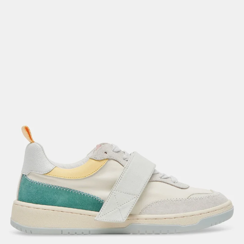 ALVAH SNEAKERS PASTEL MULTI LEATHER Retro Plimsoll Style  