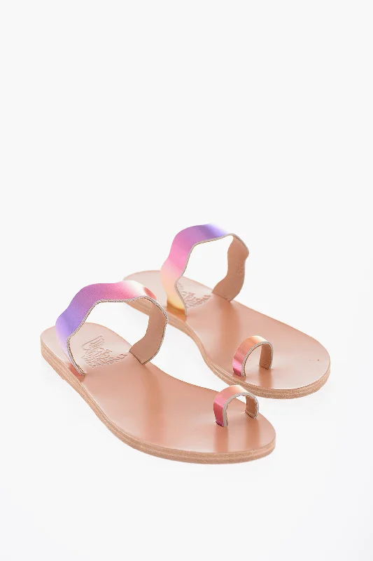 Ancient Greek Sandals Laminated Effect Leather Thasos Thong Sandals Tassel Driving Shoe Look Ancient Greek Sandals Laminated Effect Leather Thasos Thong Sandals Tassel Driving Shoe Look