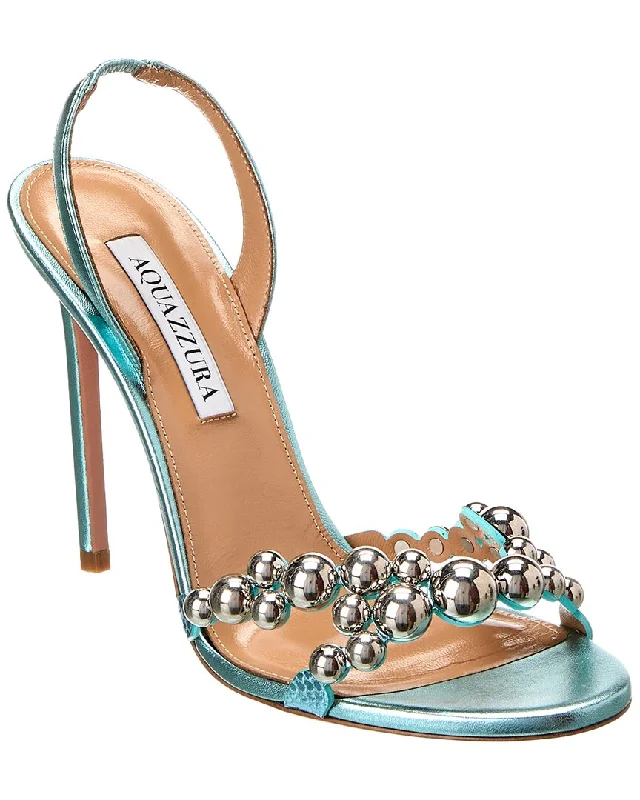 Aquazzura Bubbles 105 Leather Slingback Sandal Mod Oxford Design  
