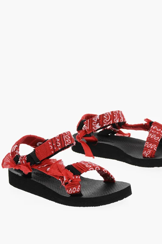 Arizona Love Bandana Motif Sandals With Touch Strap Closure Artisan - Crafted Loafer Style Arizona Love Bandana Motif Sandals With Touch Strap Closure Artisan - Crafted Loafer Style