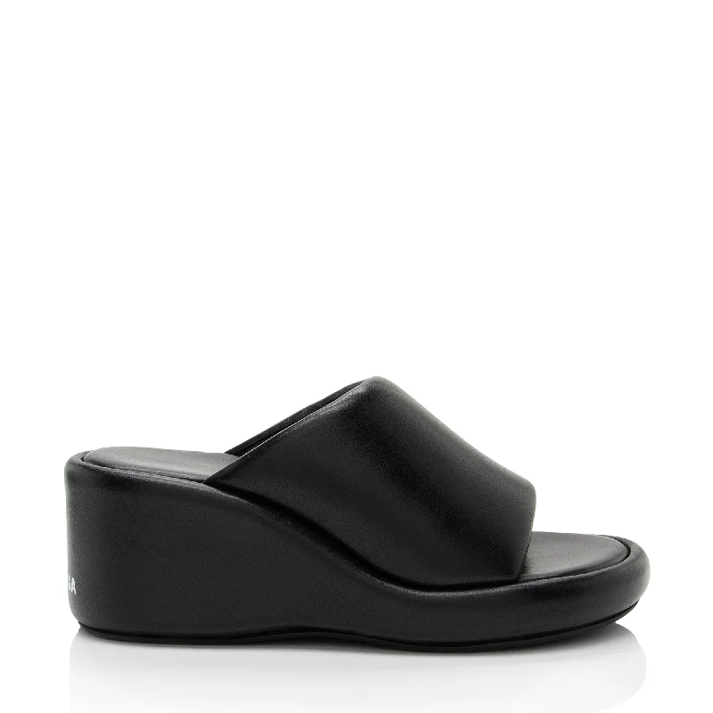 Balenciaga Lambskin Wedge Slides Hemp - Material Shoe Style  