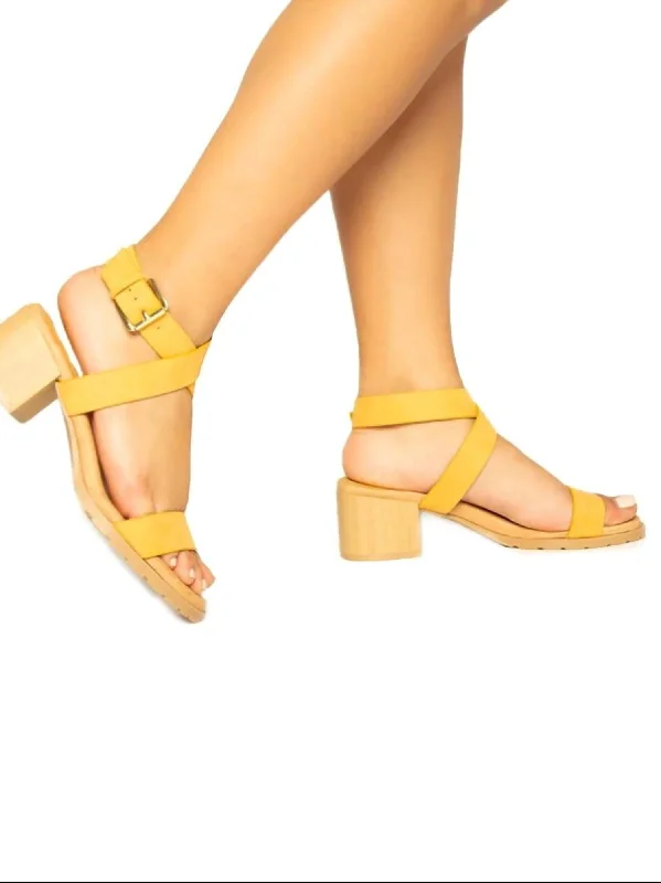 Barden Strappy Sandals In Mustard Business Monk Strap Style  