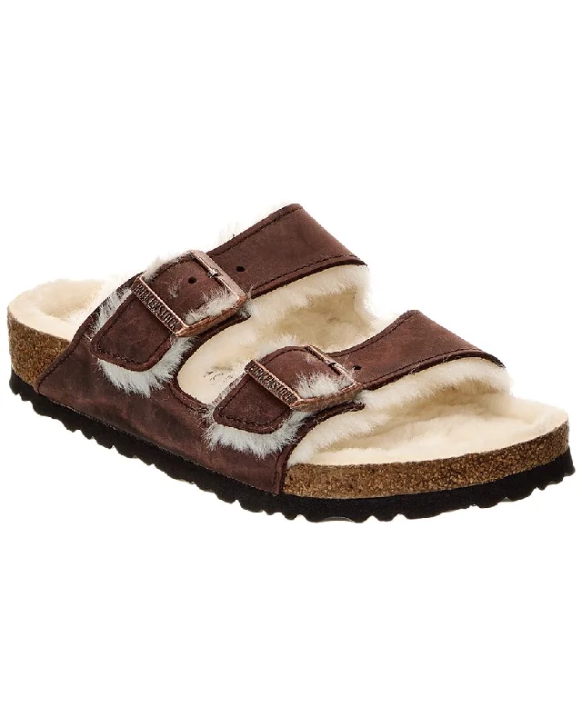 Birkenstock Arizona Leather & Shearling Sandal Sustainable Shoe Design  