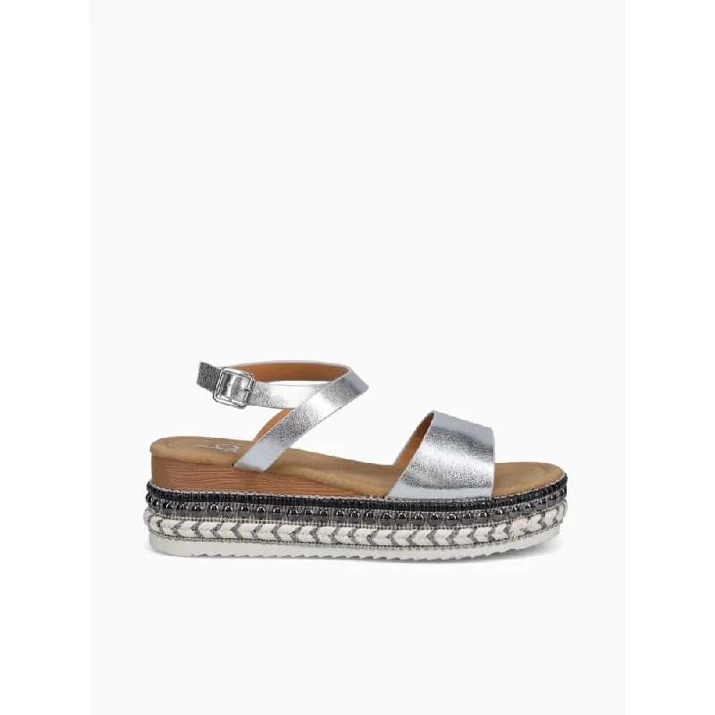 BKS Palma Silver  LTS10183-5A Women's Memory - Foam Slipper Look  