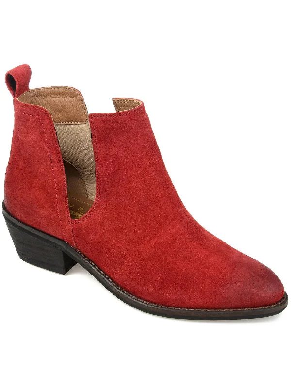 Brigitte Womens Slip On Almond Toe Ankle Boots Edwardian Shoe Look  