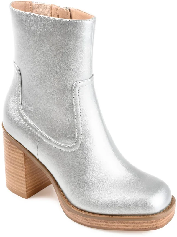 Brittany Womens Metallic Casual Ankle Boots Sustainable Shoe Design  