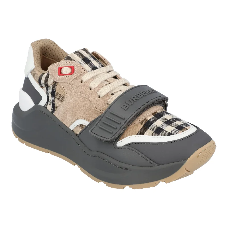 Burberry Vintage Check Sneakers Brown Single - Buckle Monk Look  