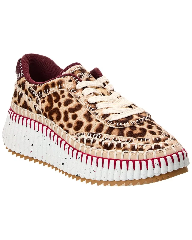 Chloé Nama Haircalf Sneaker Distressed Leather Shoe Style  