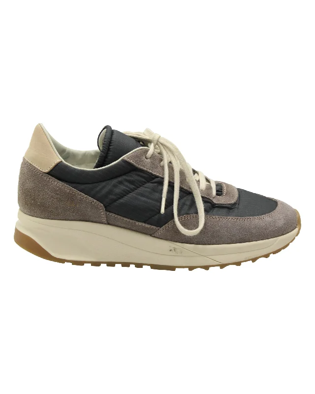 Common Projects Track Classic Low Top Sneakers in Grey Suede Memory - Foam Slipper Look  