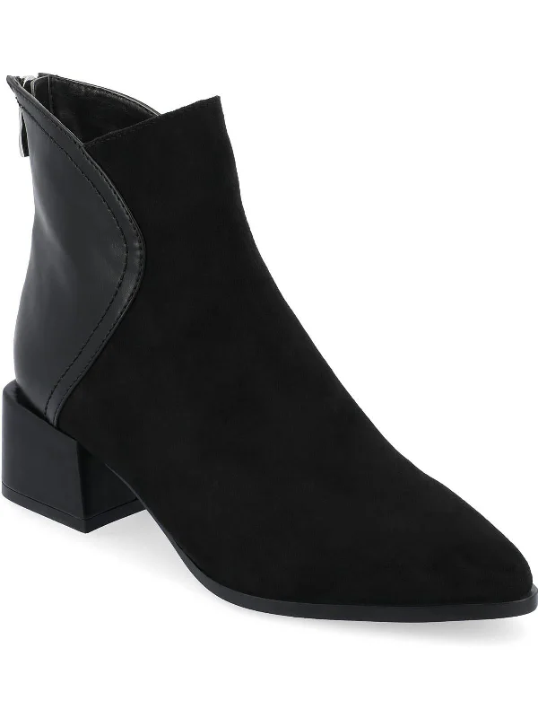 Consuello Womens Two Tone Pointed Toe Ankle Boots Aesthetic  